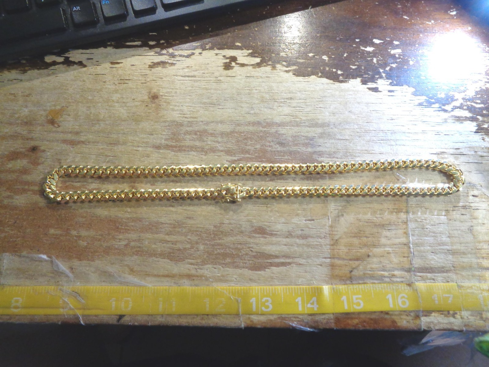 7MM ITALIAN YELLOW GOLD-PLATED 925 SILVER MIAMI CUBAN CURB CHAIN NECKLACE 18-26″