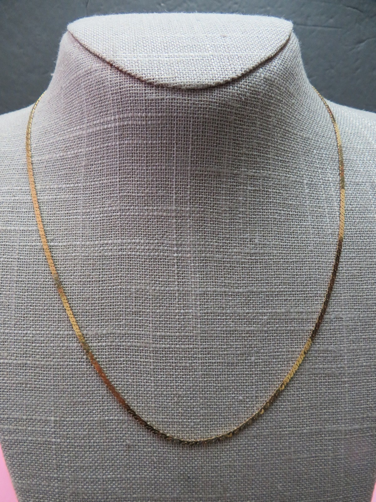 18″ Vtg Italy 14K Serpentine Chain Necklace w/ Spring Clasp 3.72 Grams