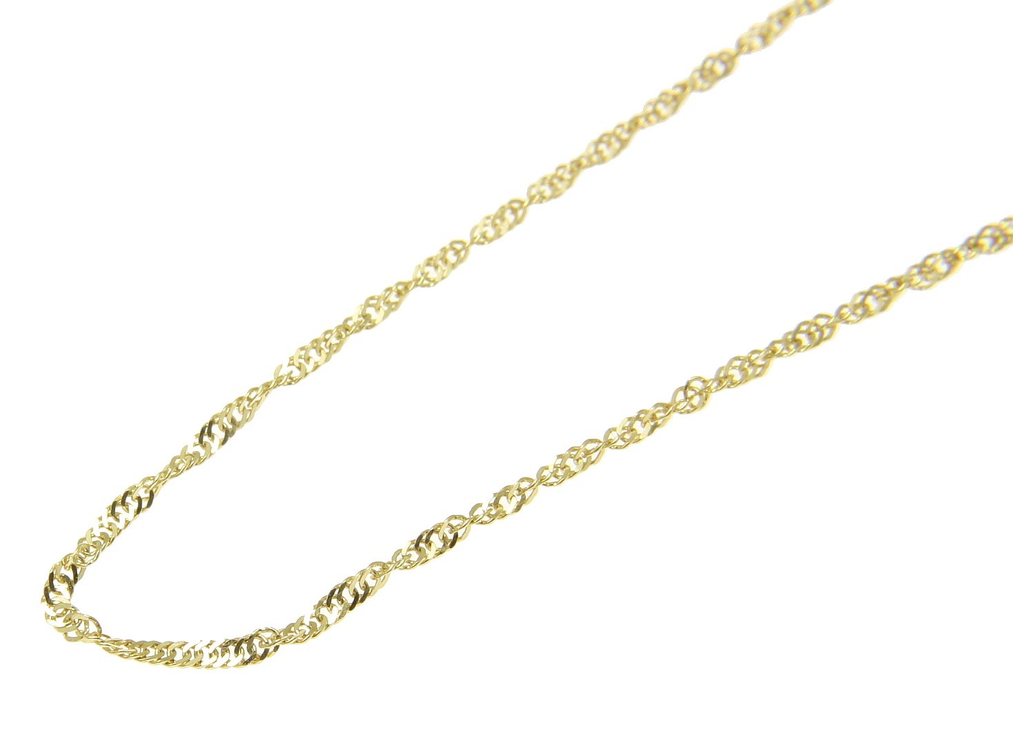1MM SOLID 14K YELLOW GOLD SINGAPORE CHAIN NECKLACE 20″