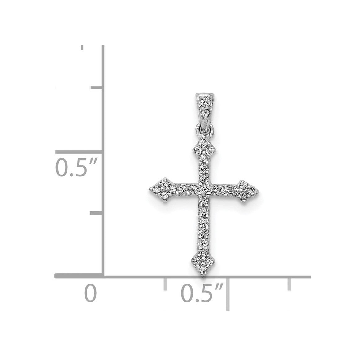 14k White Gold 1/10ctw Diamond Cross Pendant PM5072-010-WA