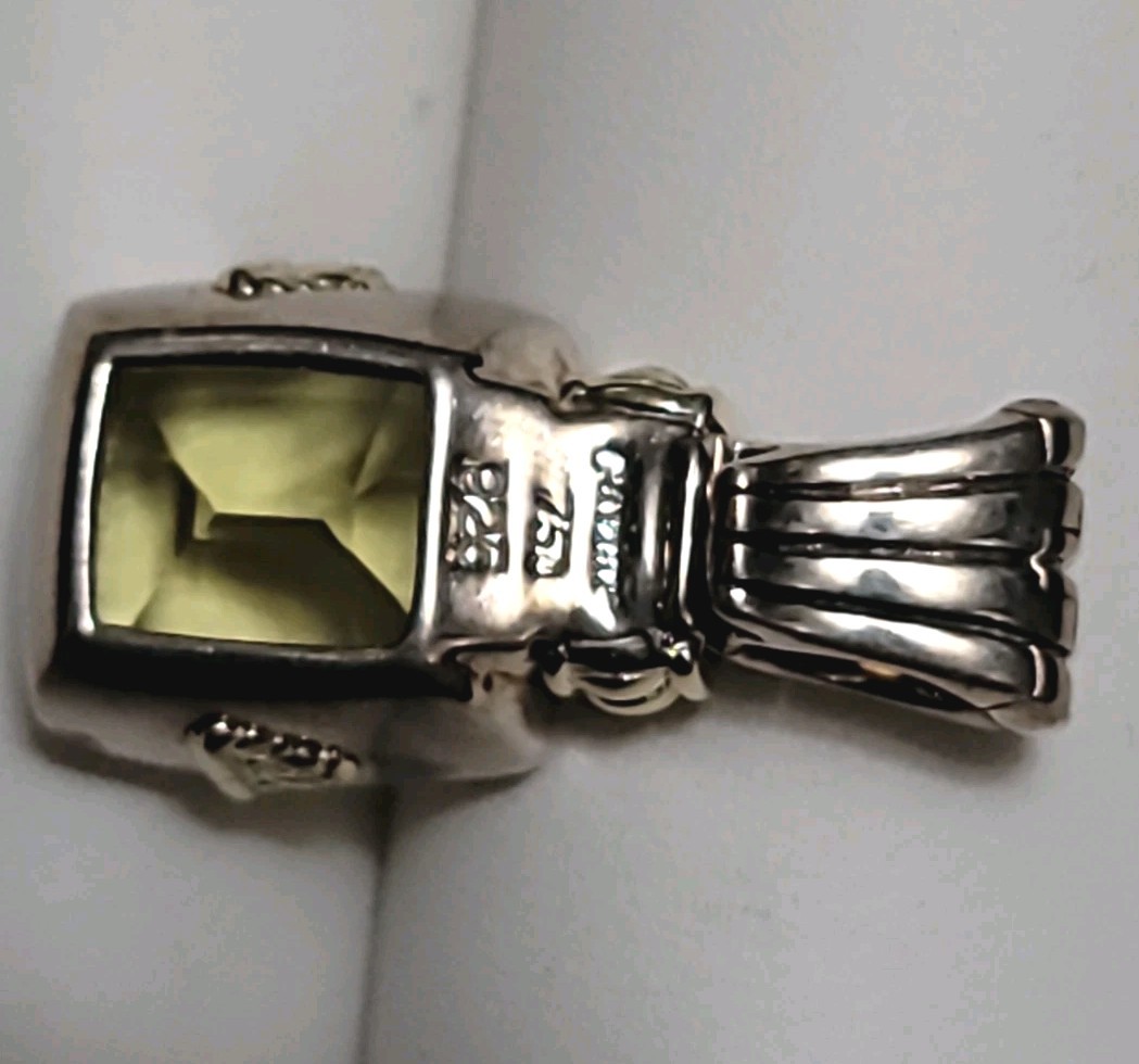 Lagos Caviar Pendant Sterling Silver & 18k Yellow Gold w/ Faceted Citrine
