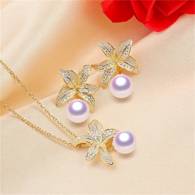 Gorgeous AAAA 10-11mm south sea white ROUND pearl pendant earring set 925s