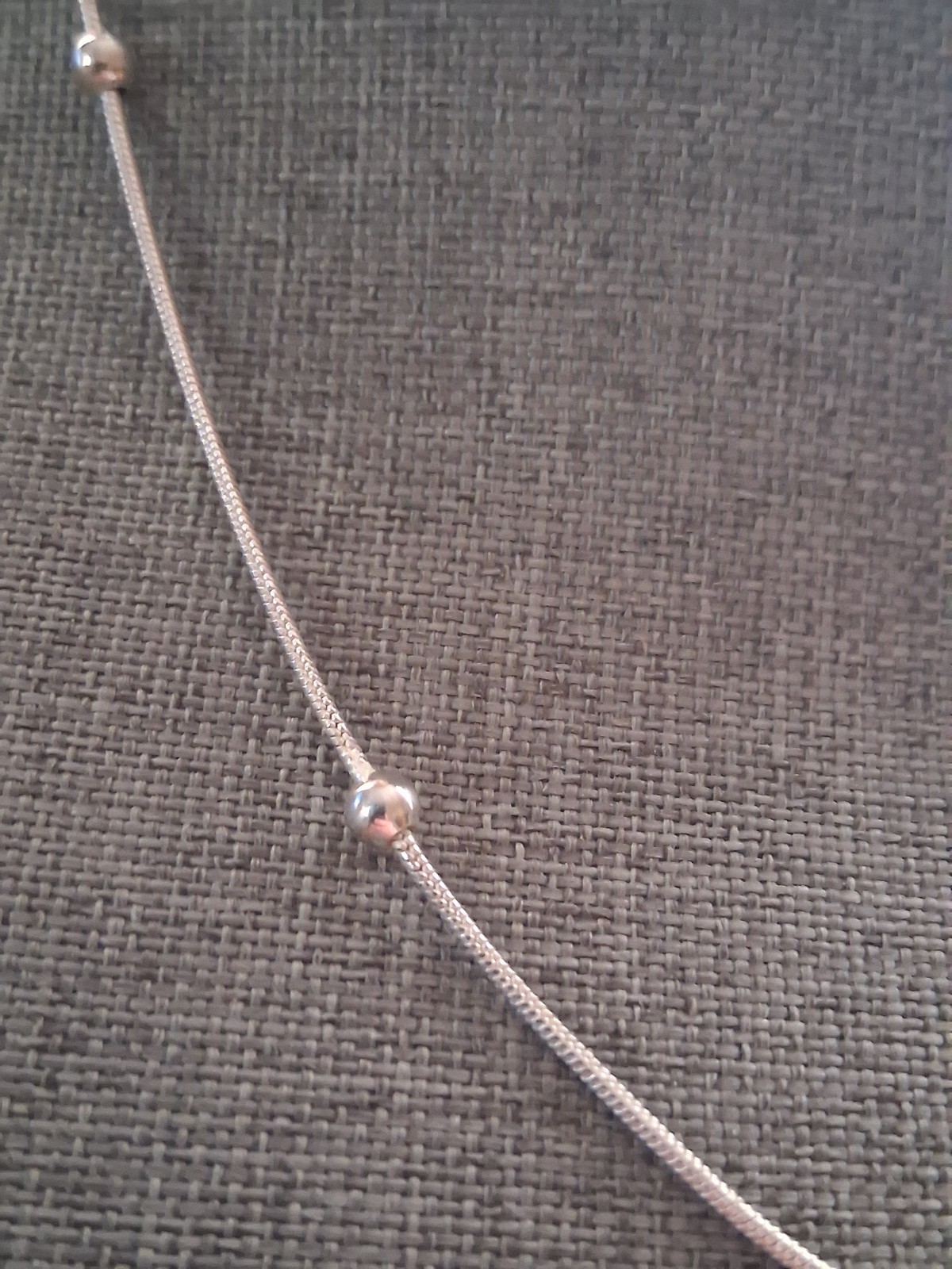 Sterling silver station bead necklace 18″, 925 Italy