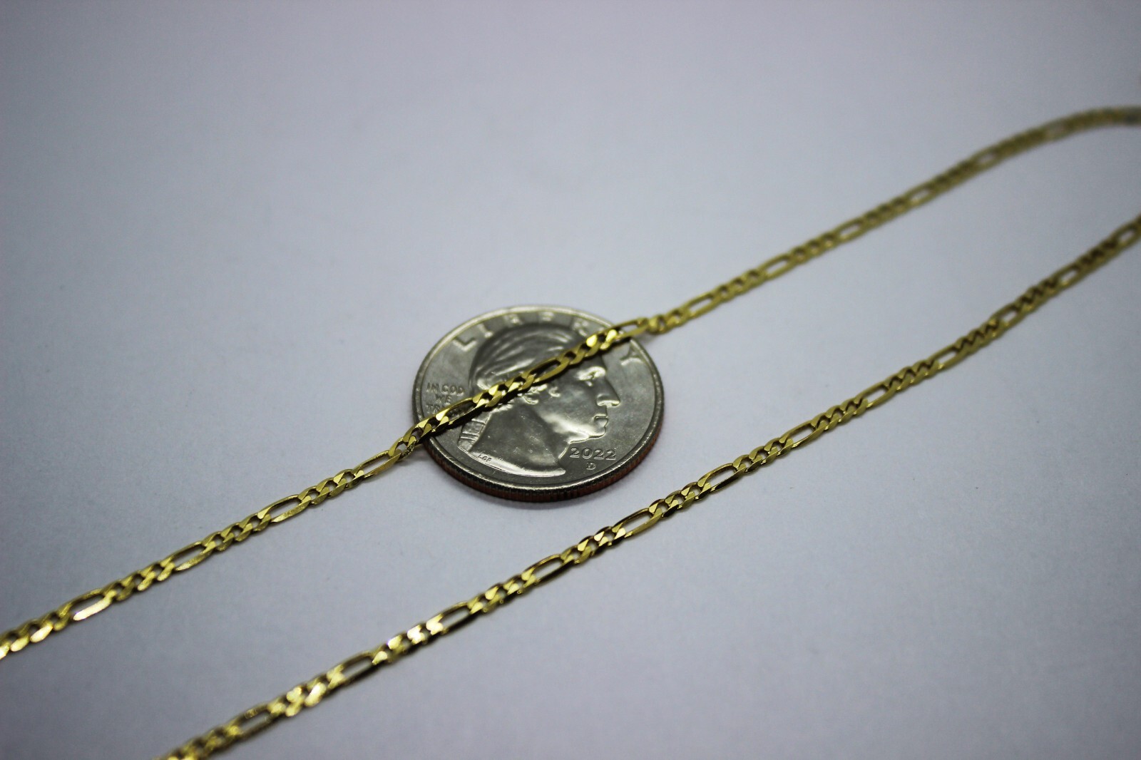10k Solid Yellow Gold Figaro Chain Necklace Bracelet 2.2mm – 10.2mm 7″ – 30″