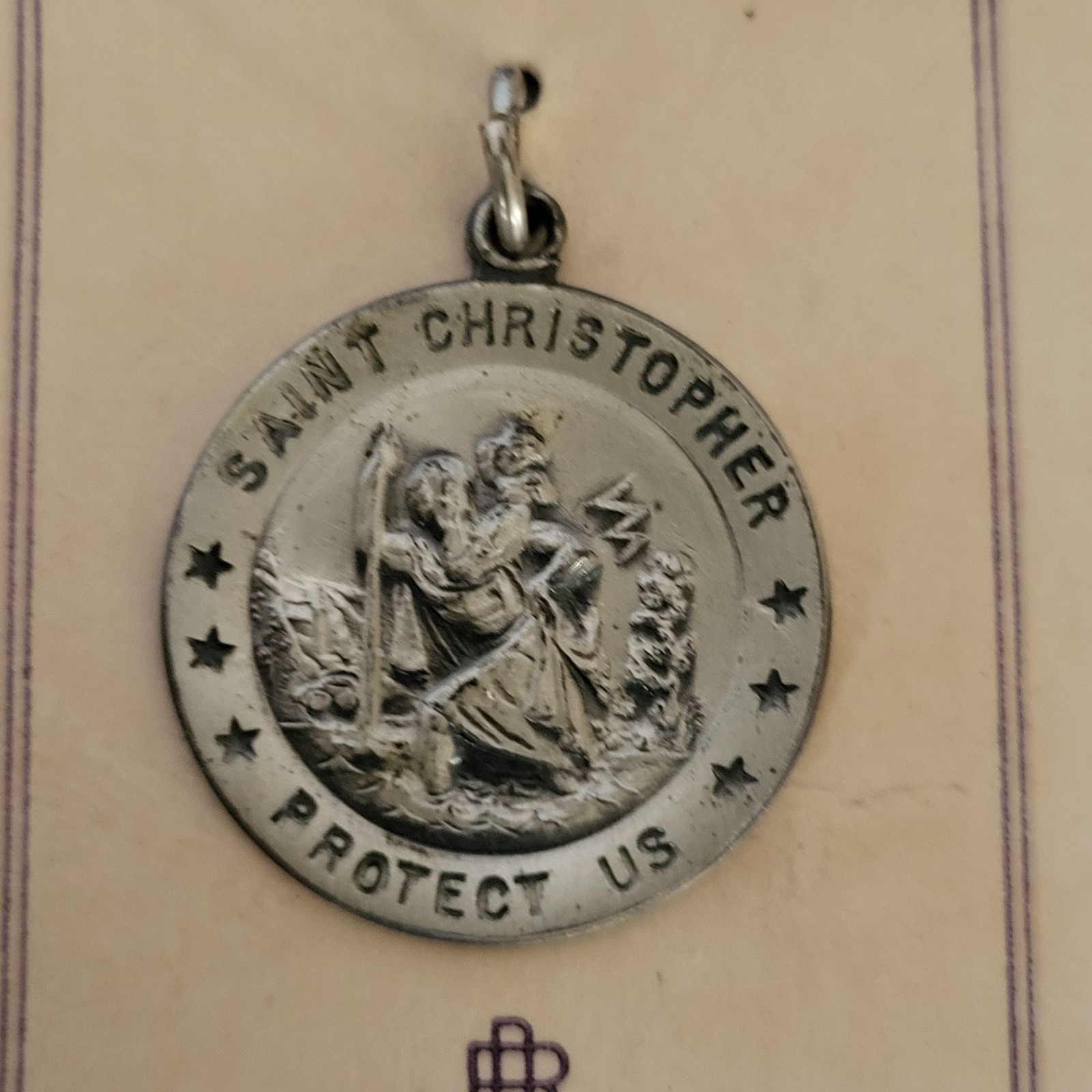 Vintage Sterling Silver St. Christopher Patron Saint Travel Protection Pendant