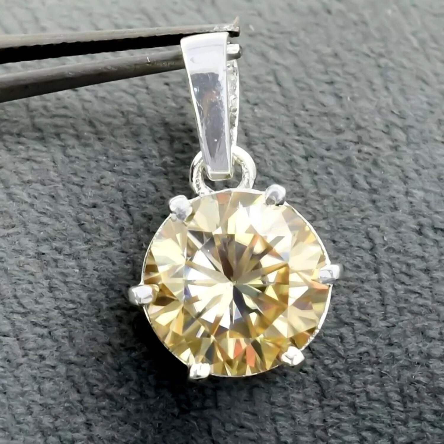 5.20 Ct Champagne Diamond Pendant in 925 Sterling Silver Christmas Surprise