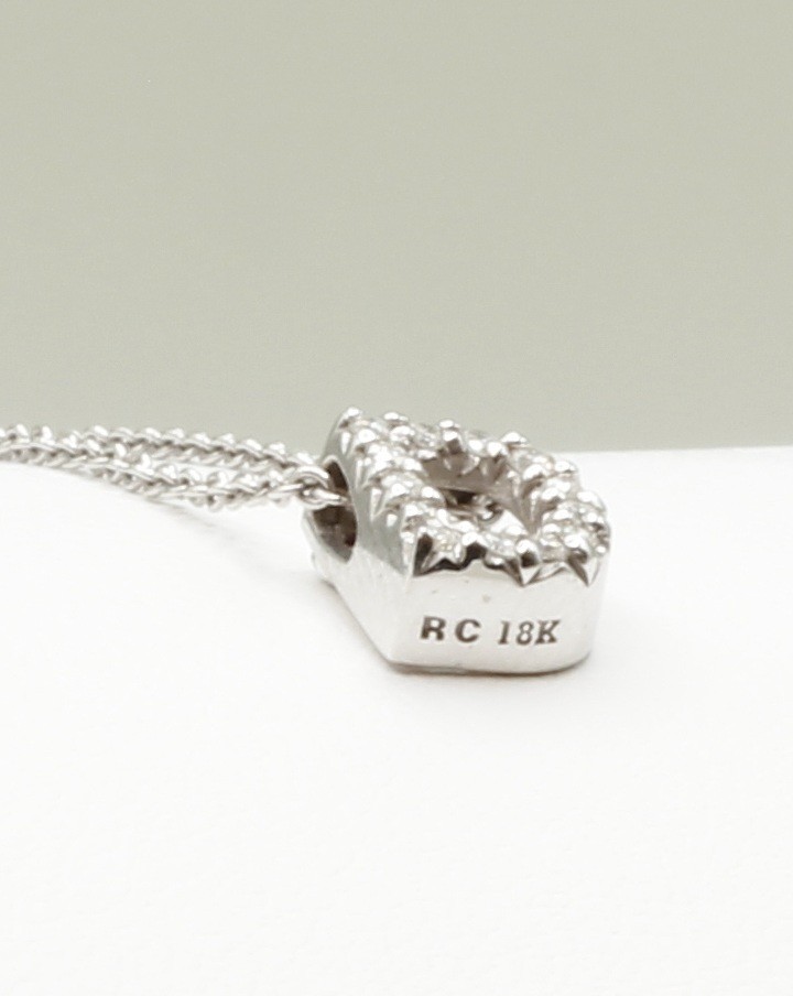 Roberto Coin Tiny Treasures Natural Diamond “D” 18k White Gold 18″ Necklace