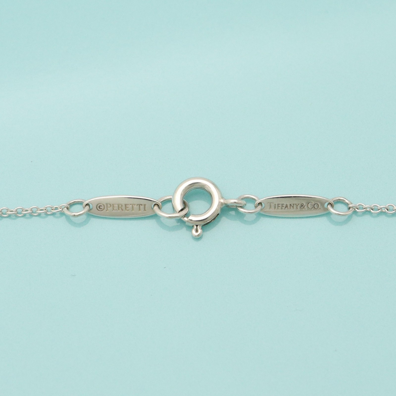 Tiffany & Co. Elsa Peretti Round Circle Disc Pendant Necklace 15.1″ Silver 925
