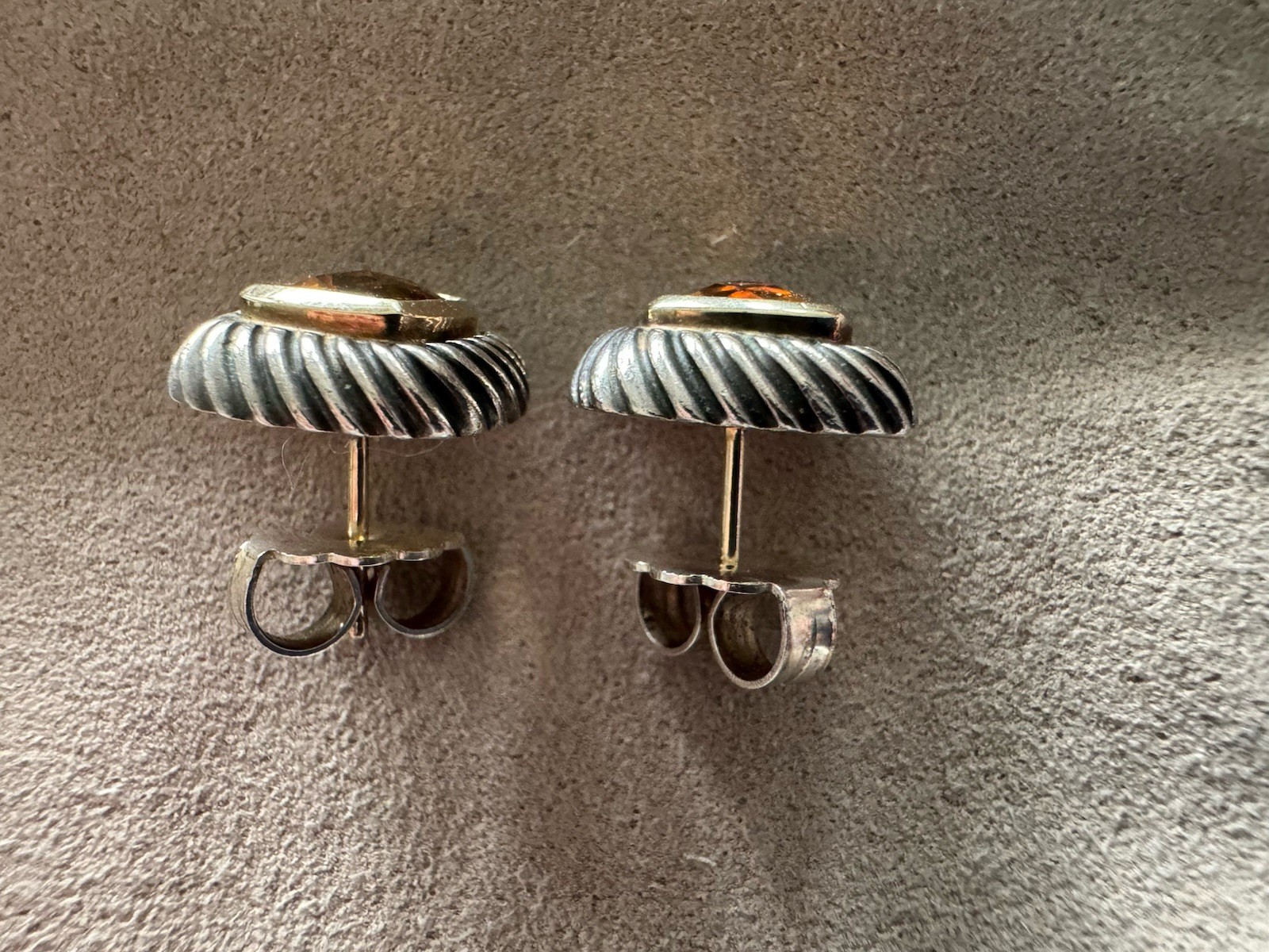 David Yurman Citrine Albion Enhancer Pendant And Earrings Sterling Silver