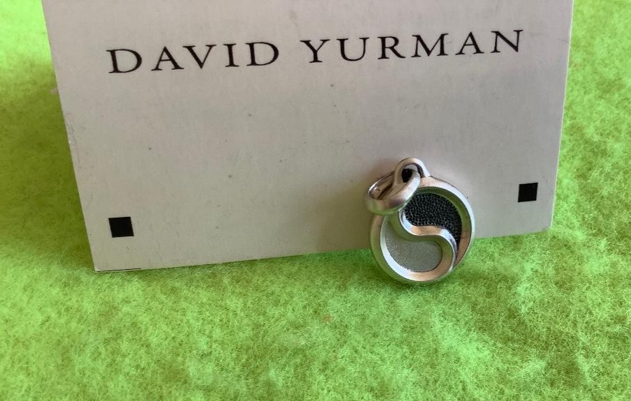 David Yurman Yin & Yang Amulet Enhancer Black Sterling Silver 925
