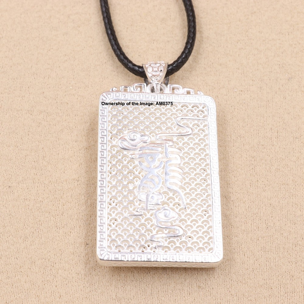 Pure 999 Fine Silver Pendant Handcarved Dragon Lucky Pendant 13-15g