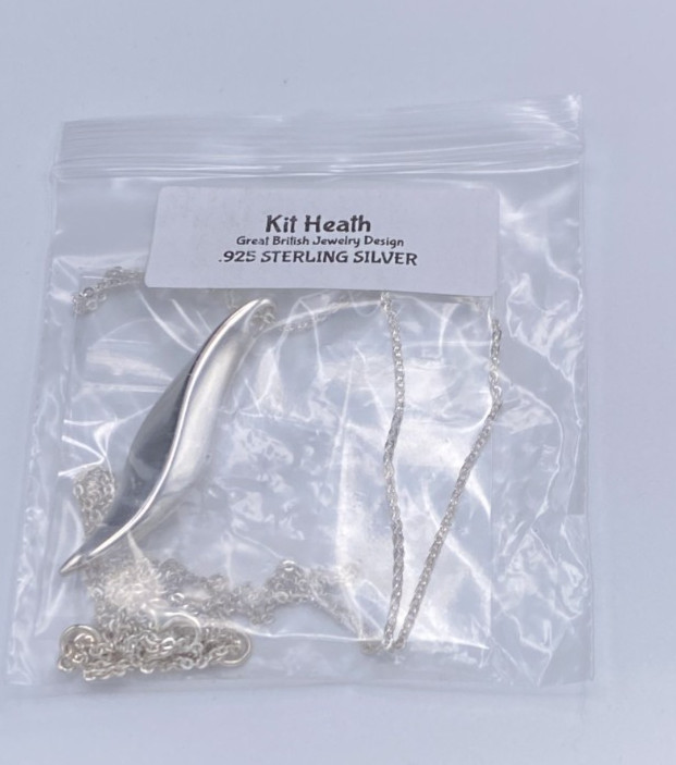 Kit Heath Sterling Silver Edge Long Pendant Necklace 26–30″ Signed NWT 13g
