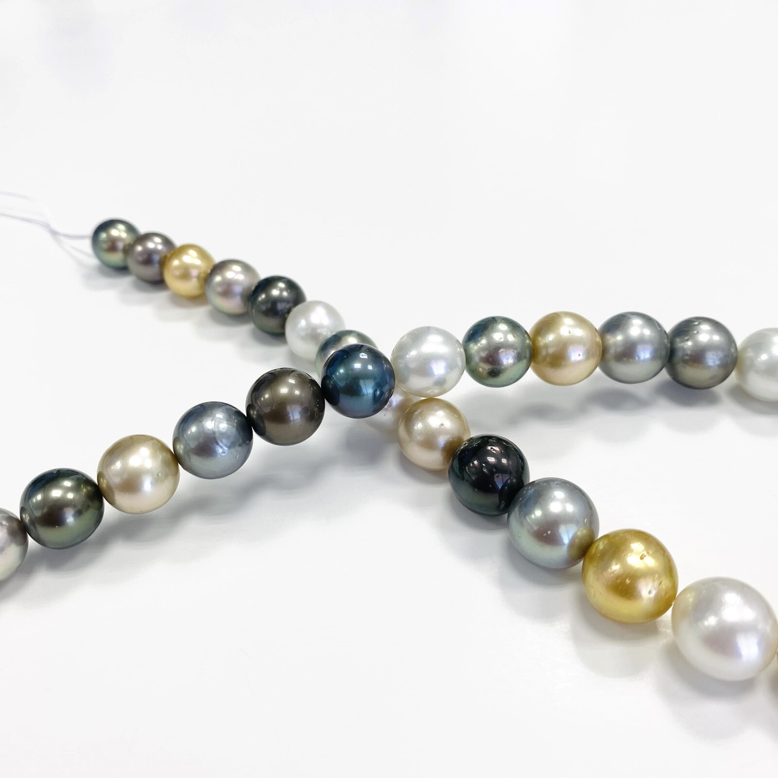 Tahitian Pearl Necklace Loose Strand 11mm-14mm Rounds Multicolor High Luster