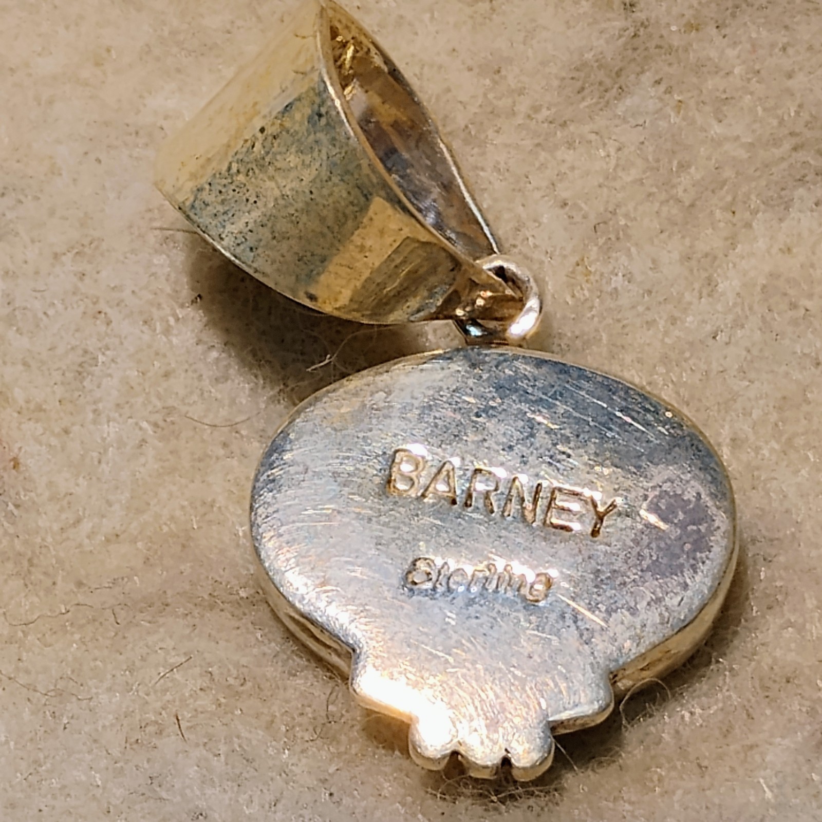 BARNEY – NAVAJO ~ TIGER’S EYE, BLACK ONYX & JASPER STERLING SILVER PENDANT (j)