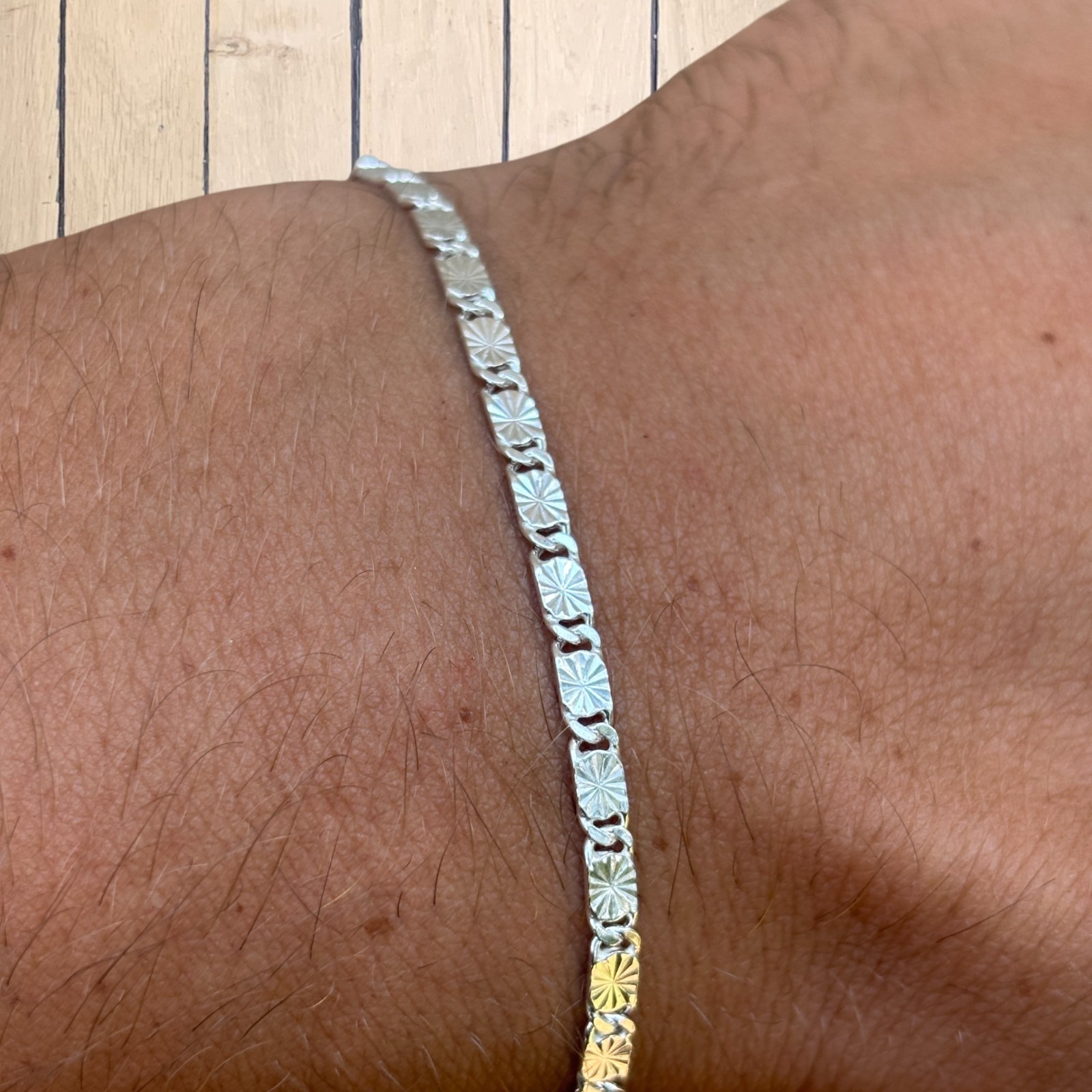 3mm Valentino Link Bracelet – Real Solid 925 Sterling Silver MADE IN ITALY