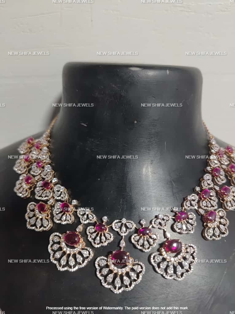 Women’s 19CT Round Lab Created Red Ruby 14K Rose Gold Plated Choker Necklace 18″