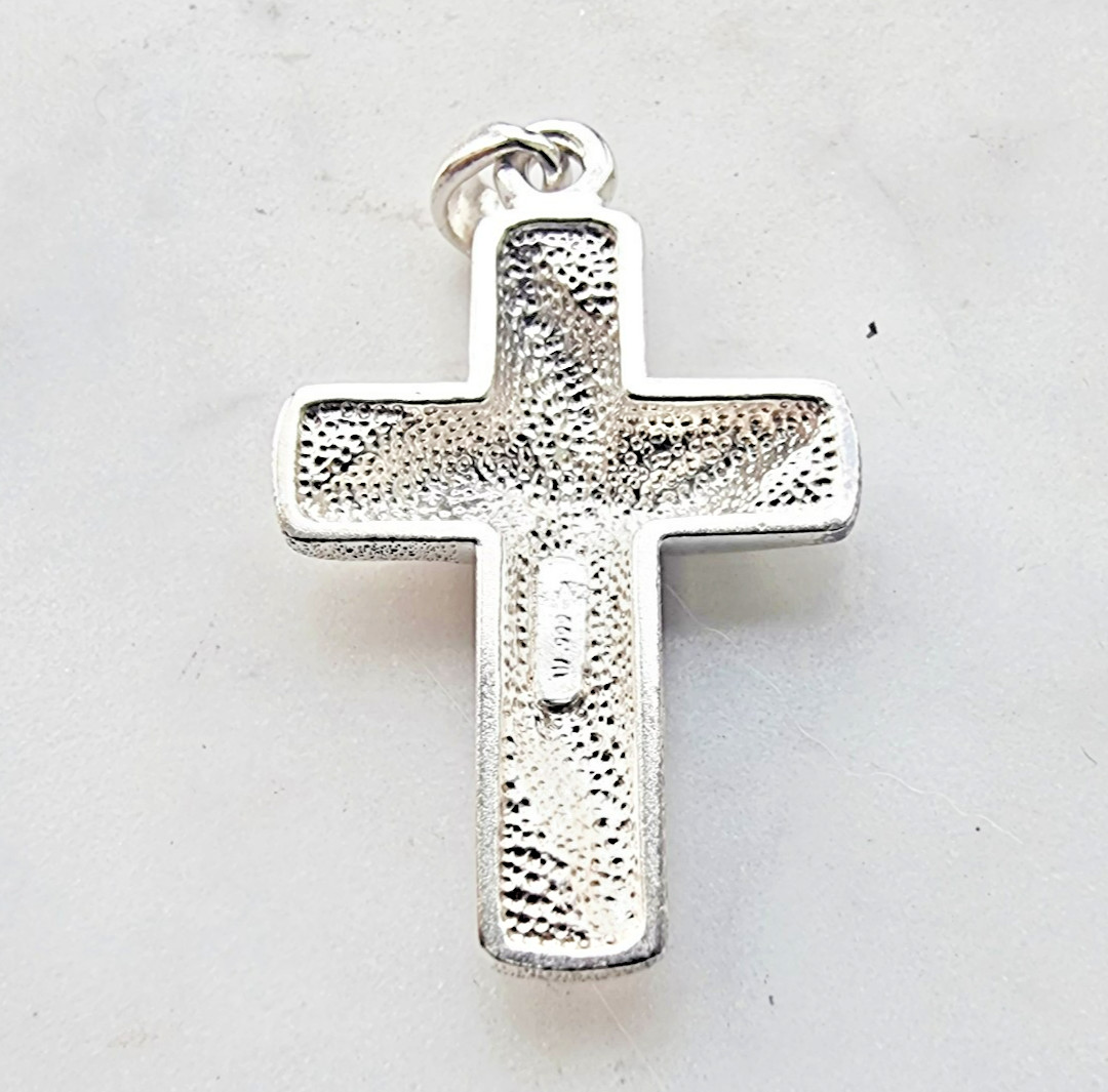 999 SOLID SILVER VINTAGE TEXTURED CROSS PENDANT