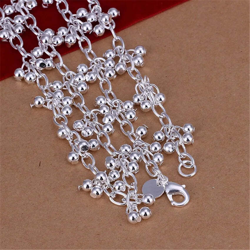 925 Sterling Silver Beads Chains Necklaces for Women