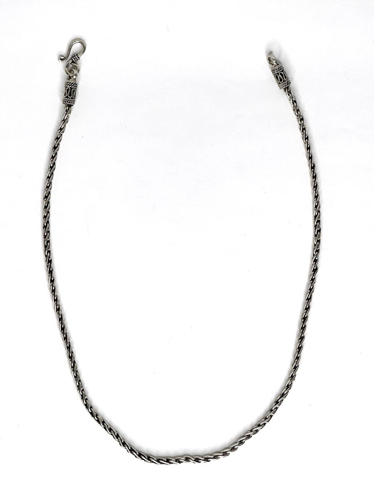 Sterling Silver Rope Chain Necklace 16” | Egypt 925 | S-Hook Clasp | 19g