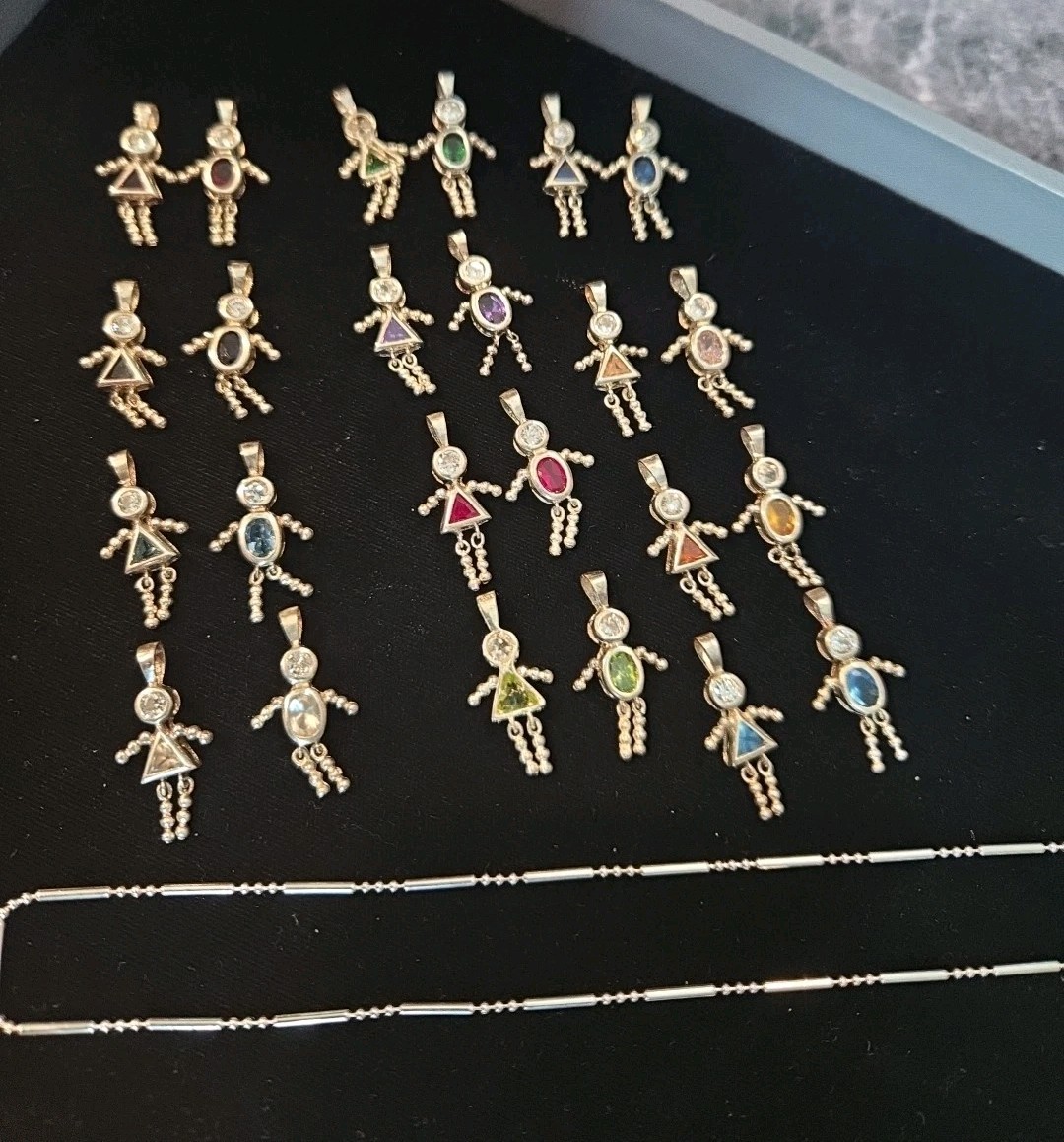 925 Sterling Silver Chain or Boys, Girl Birthstone Charms (12 Months)
