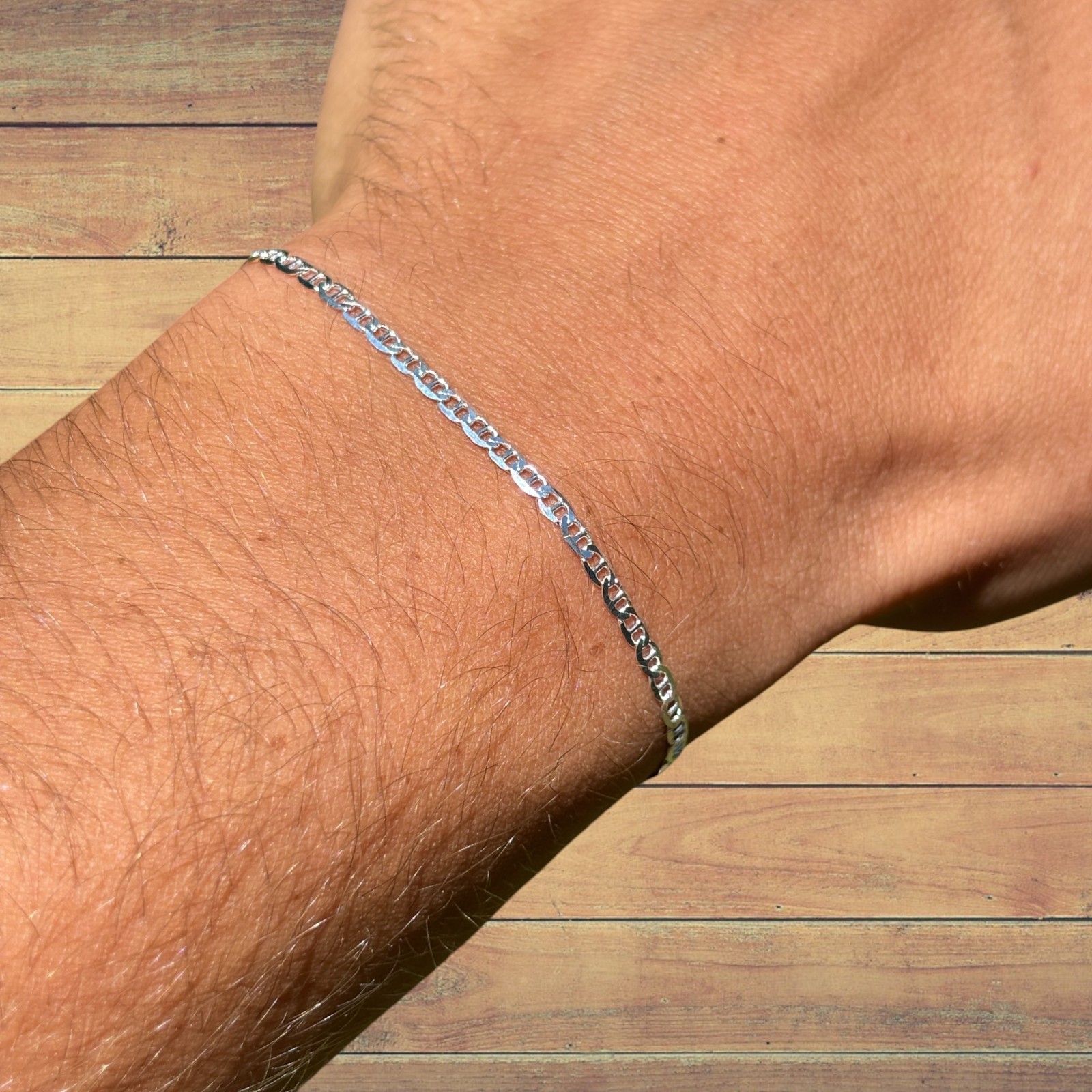 2.5mm Mariner Bracelet – Real Solid 925 Sterling Silver Or 14k Gold Vermeil