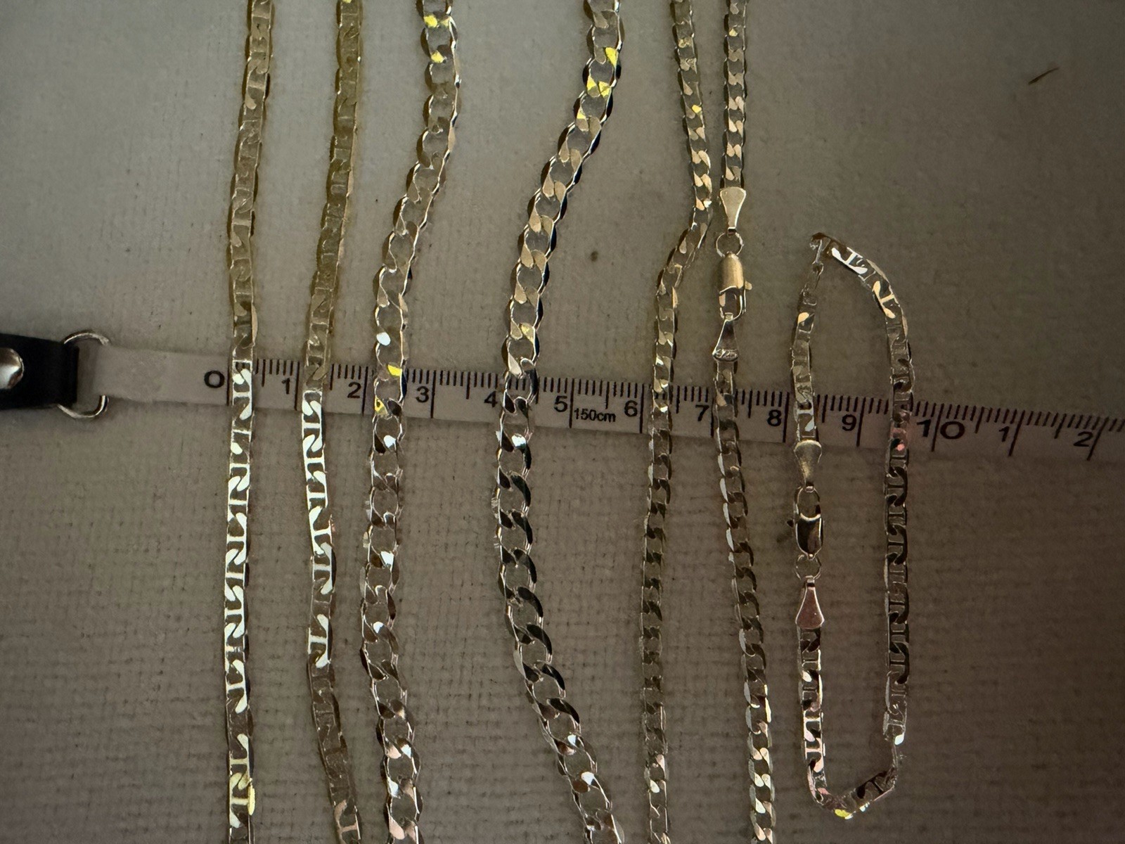 2-22” chains, 1-24” chain and 7” bracelet bundle, all 925 stamped