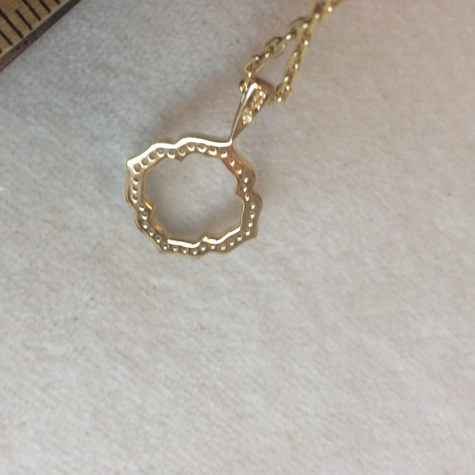 Diamond 0.20 round, sterling silver & 18K yellow gold slide pendant w chain NEW