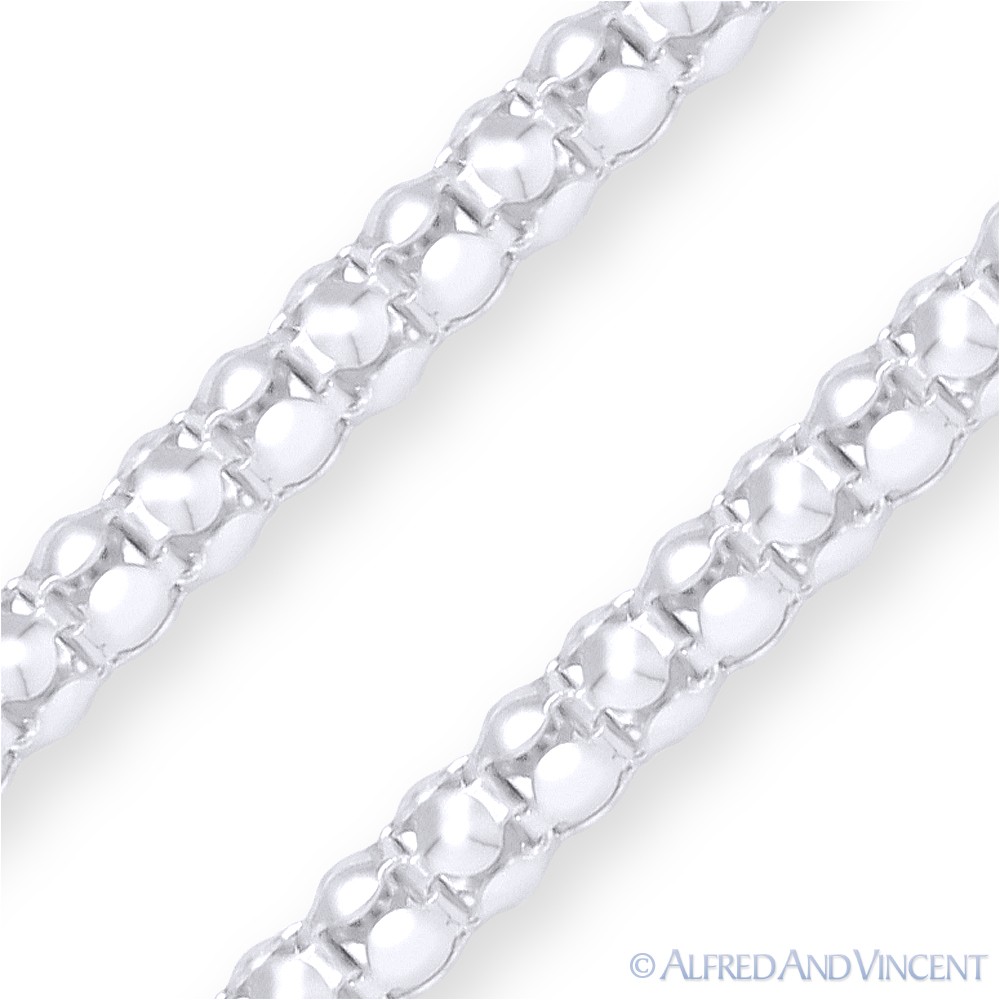 1.6mm Popcorn Link Coreana Necklace Italian Chain in Italy .925 Sterling Silver