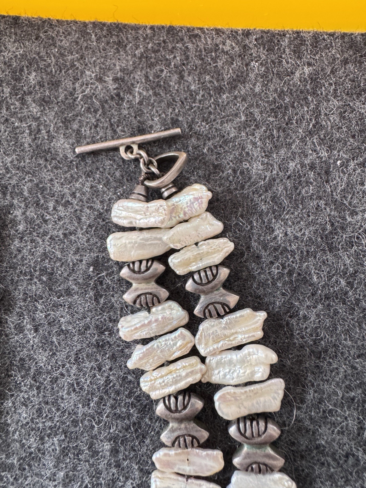 Designer Lisa Jenks Pearl Station Fancy Hook 16 Inch Necklace