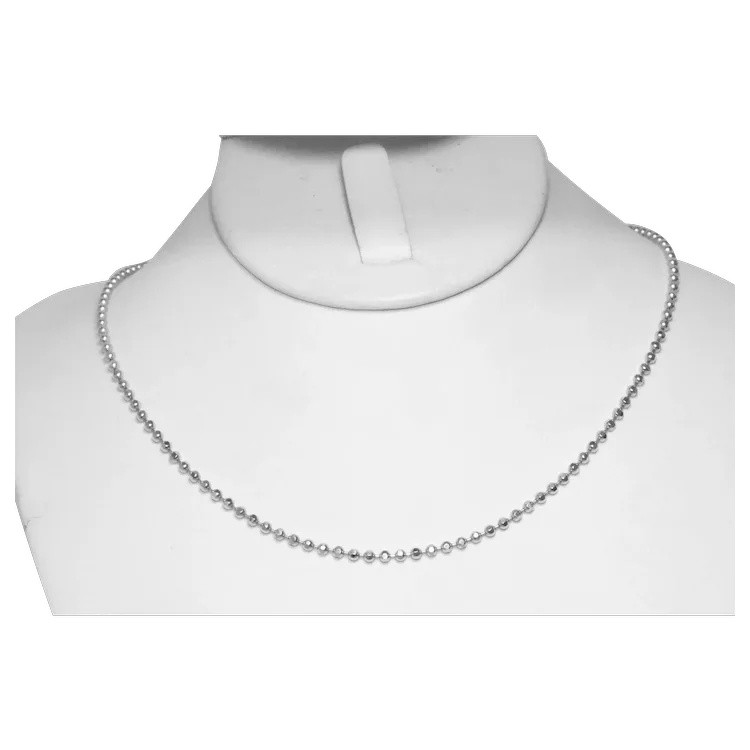 14KT White Gold 16 Inch Diamond Cut Ball Chain