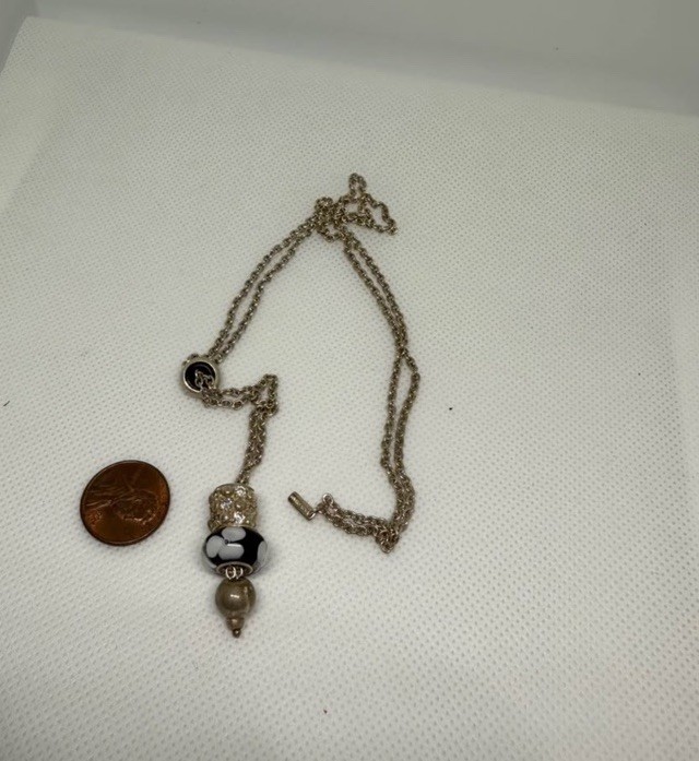 925 Sterling Silver Charm Pendant Lariat Chain Necklace 16.0g