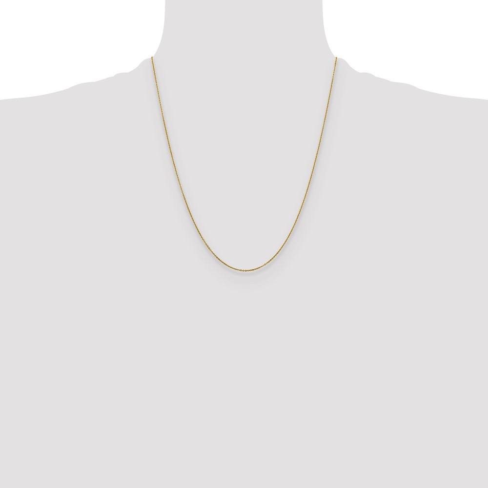 10k Yellow Gold Polished 1.1mm Solid Flat Cable Chain Necklace 22″