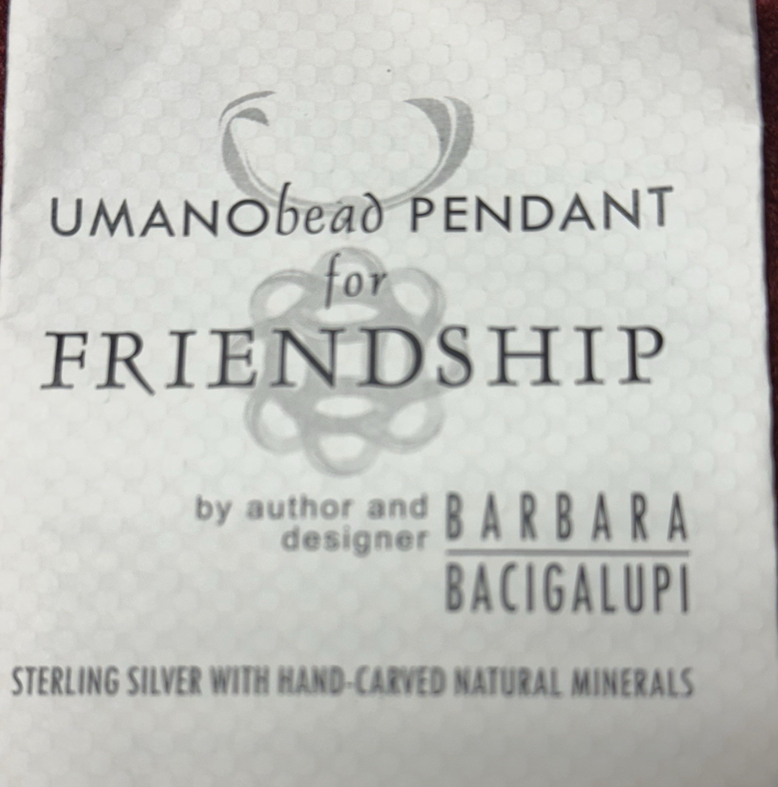 Barbara Bacigalupi Umanobead Friendship Pendant Necklace Sterling Silver 925