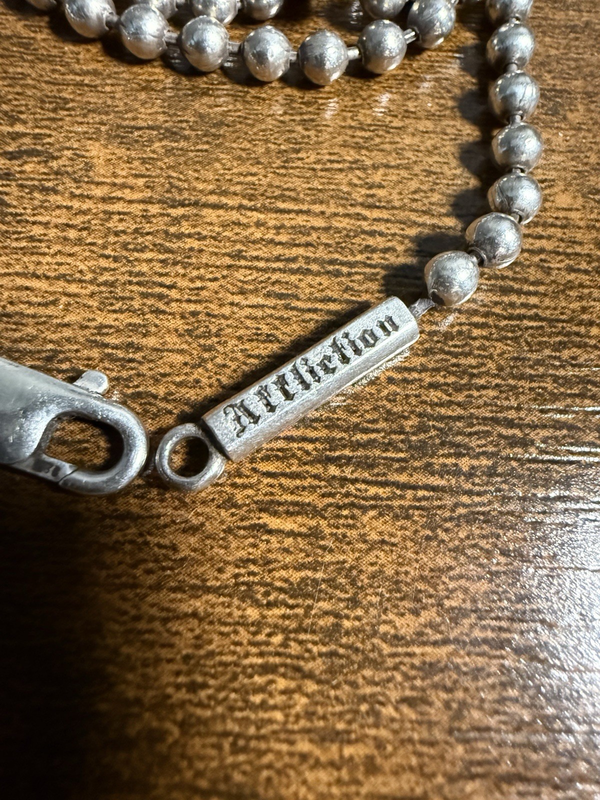 2010 Affliction 925 Ball Chain Necklace 22″ Length Sterling Silver Rare Jewelry