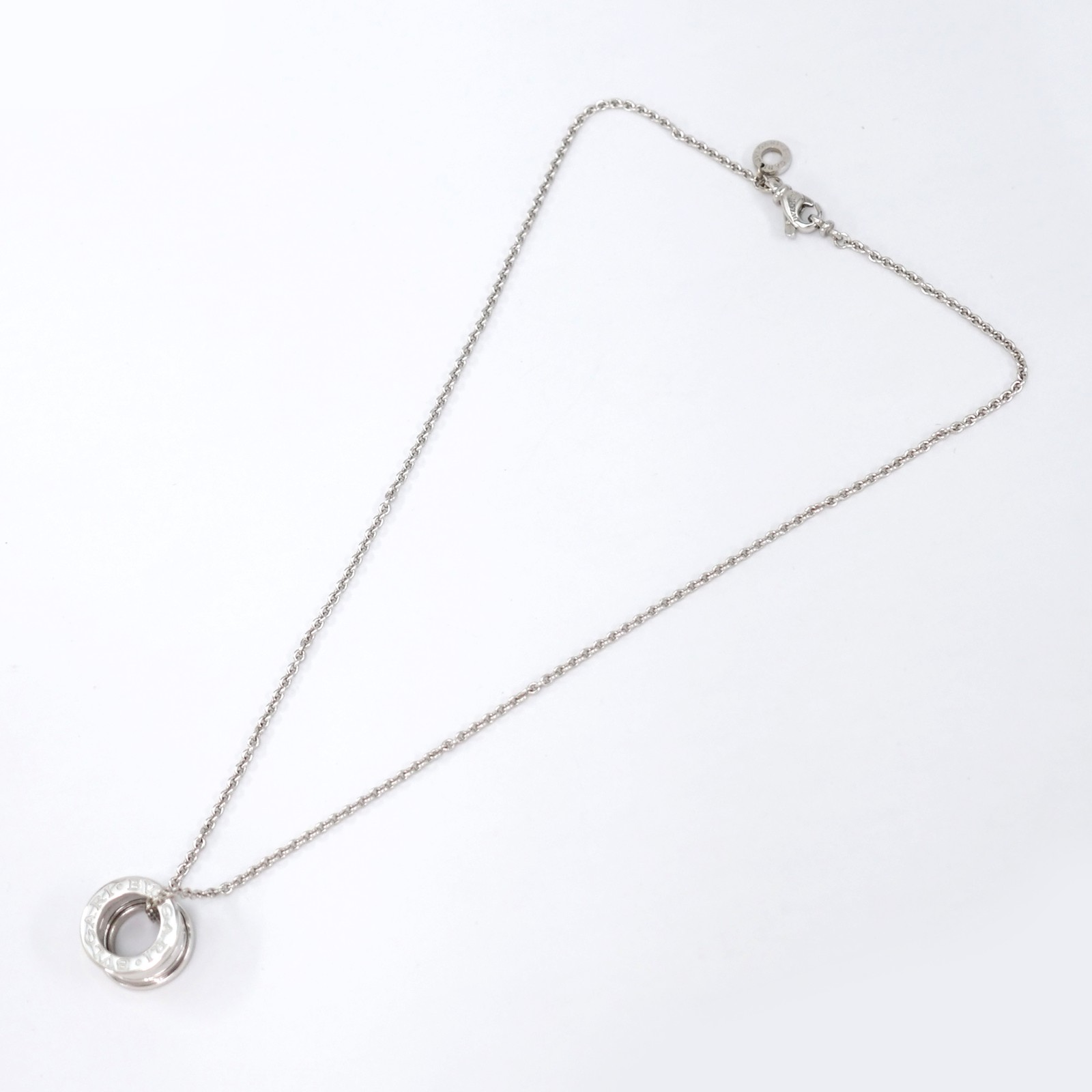 BVLGARI B zero1 Necklace 16″ 18k White Gold Auth w/Box #5187