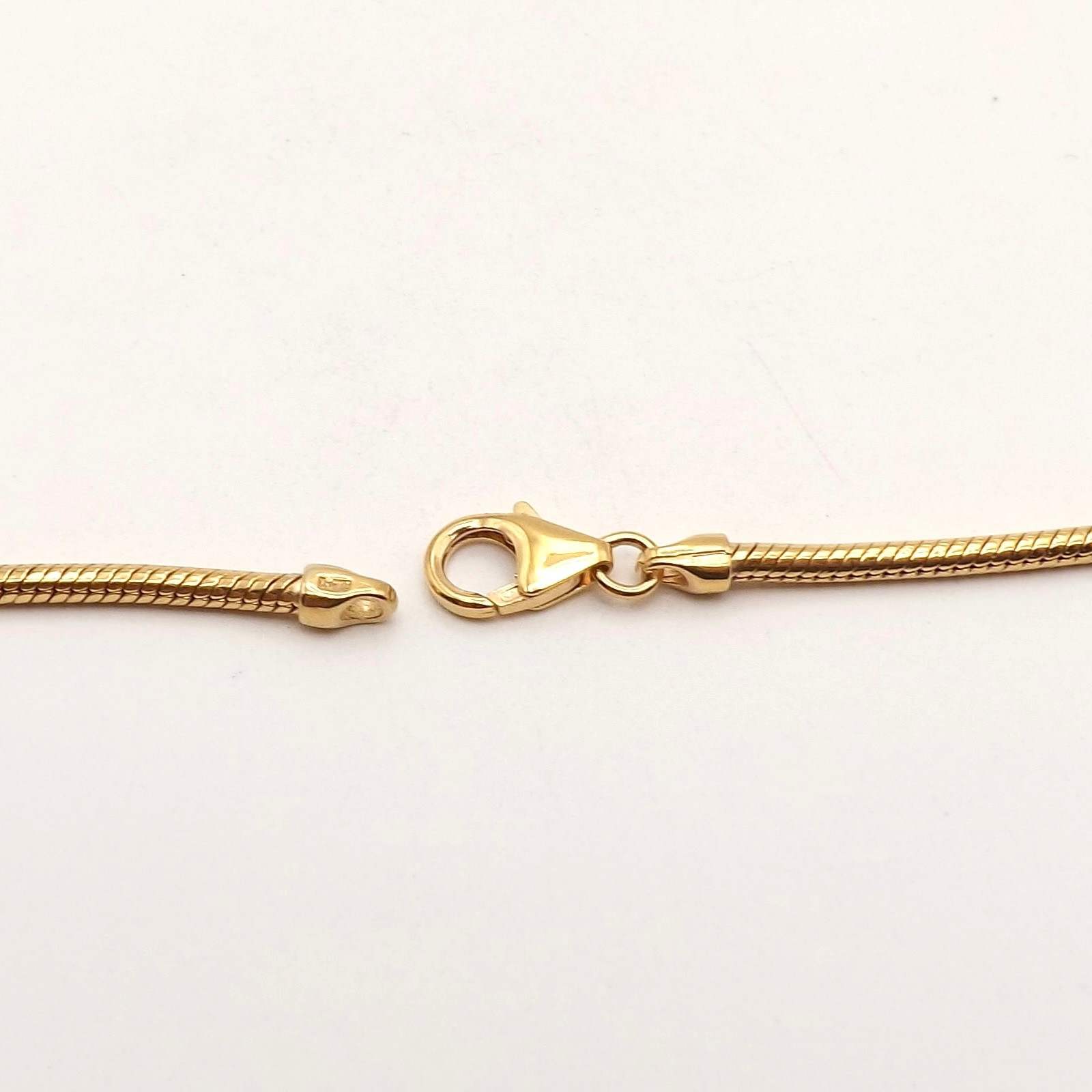 Solid 14k Gold Round Snake Link Pendant Chain Necklace 18in Italy 2mm 9gr