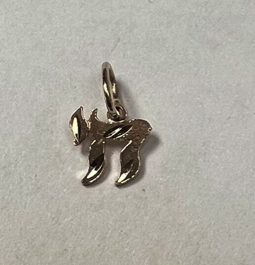 New 14k Yellow Gold Jewish Chai Charm Pendant