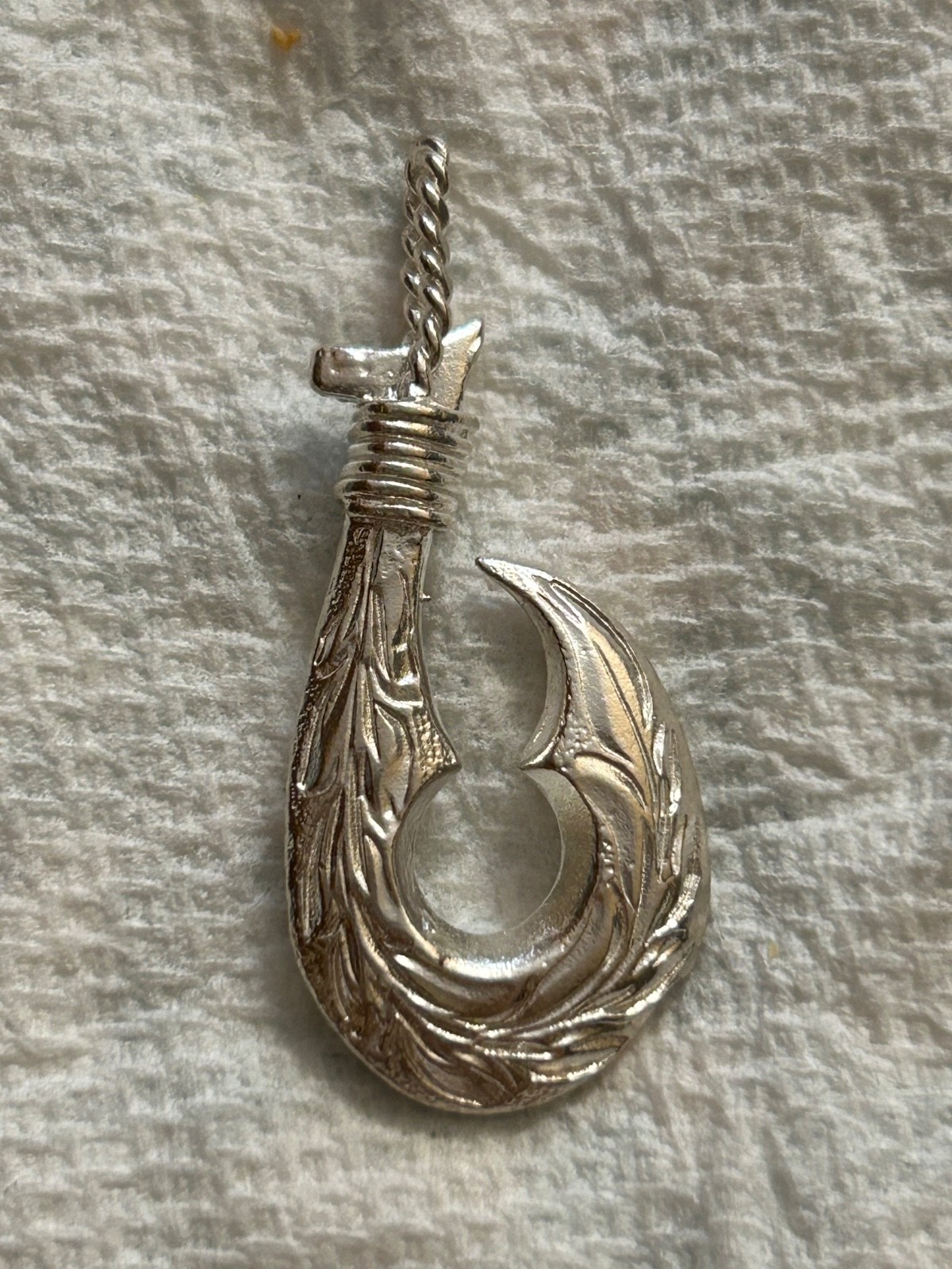 Hawaiian Style FISH HOOK 925 Sterling Silver PENDANT (S)