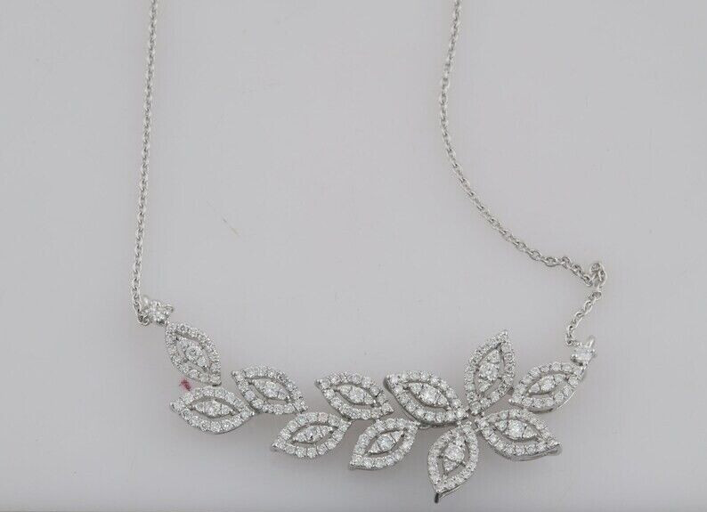 Women’s Gift Lab Grown/CVD Diamond GDGL Certified Dainty Necklace 14k White Gold