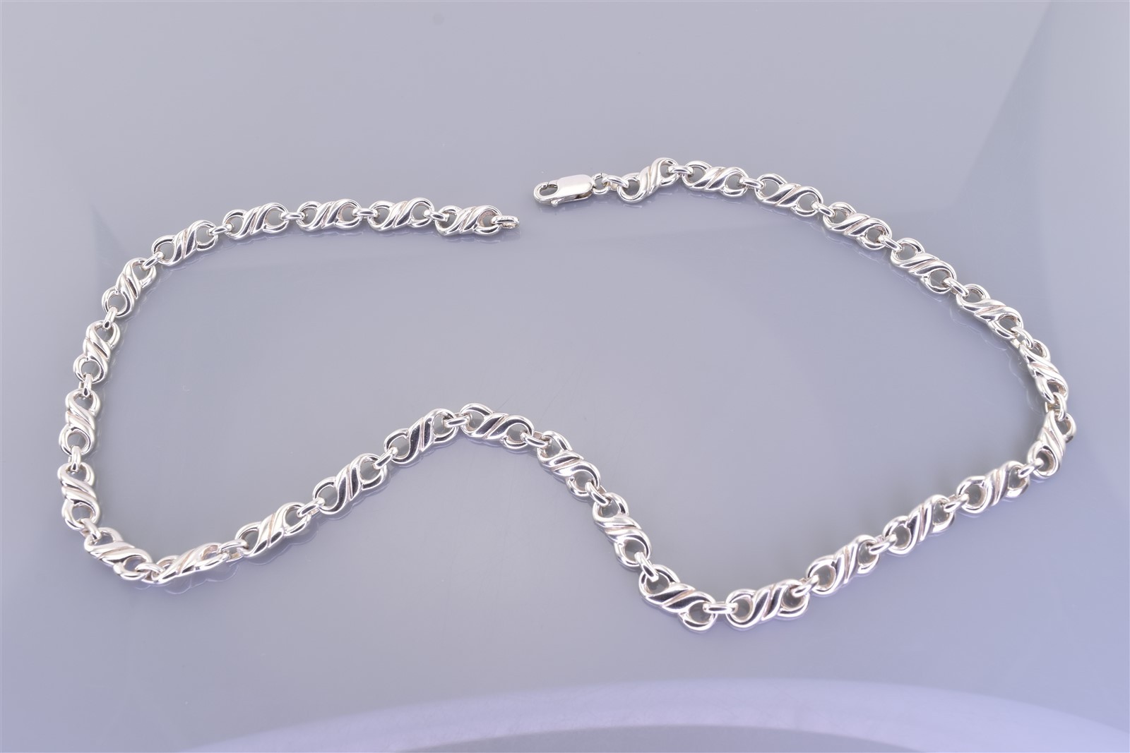 Sterling Silver 6mm Infinity Figure 8 Solid Linked 925 Necklace 25g Lobster 16″