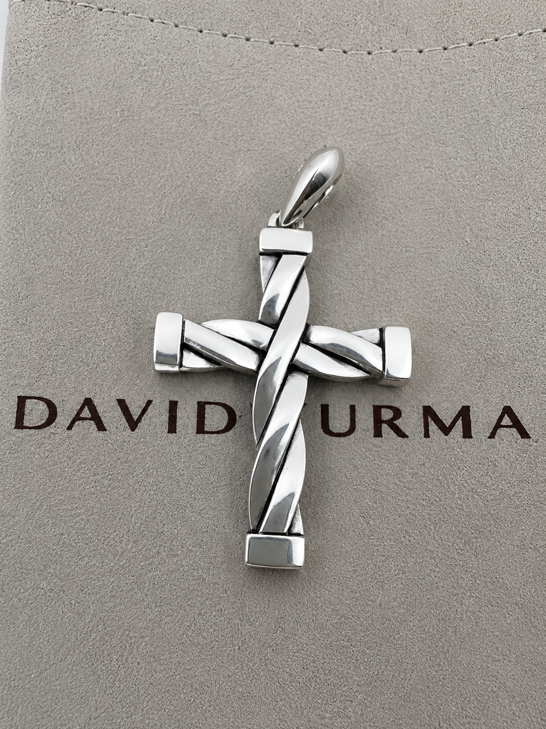 925 Silver David Yurman Cross Pendant Style #D35052MSS