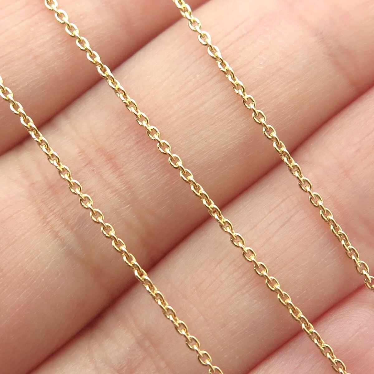 925 Sterling Silver Gold Plated Italy Cable Chain Necklace 20-21″