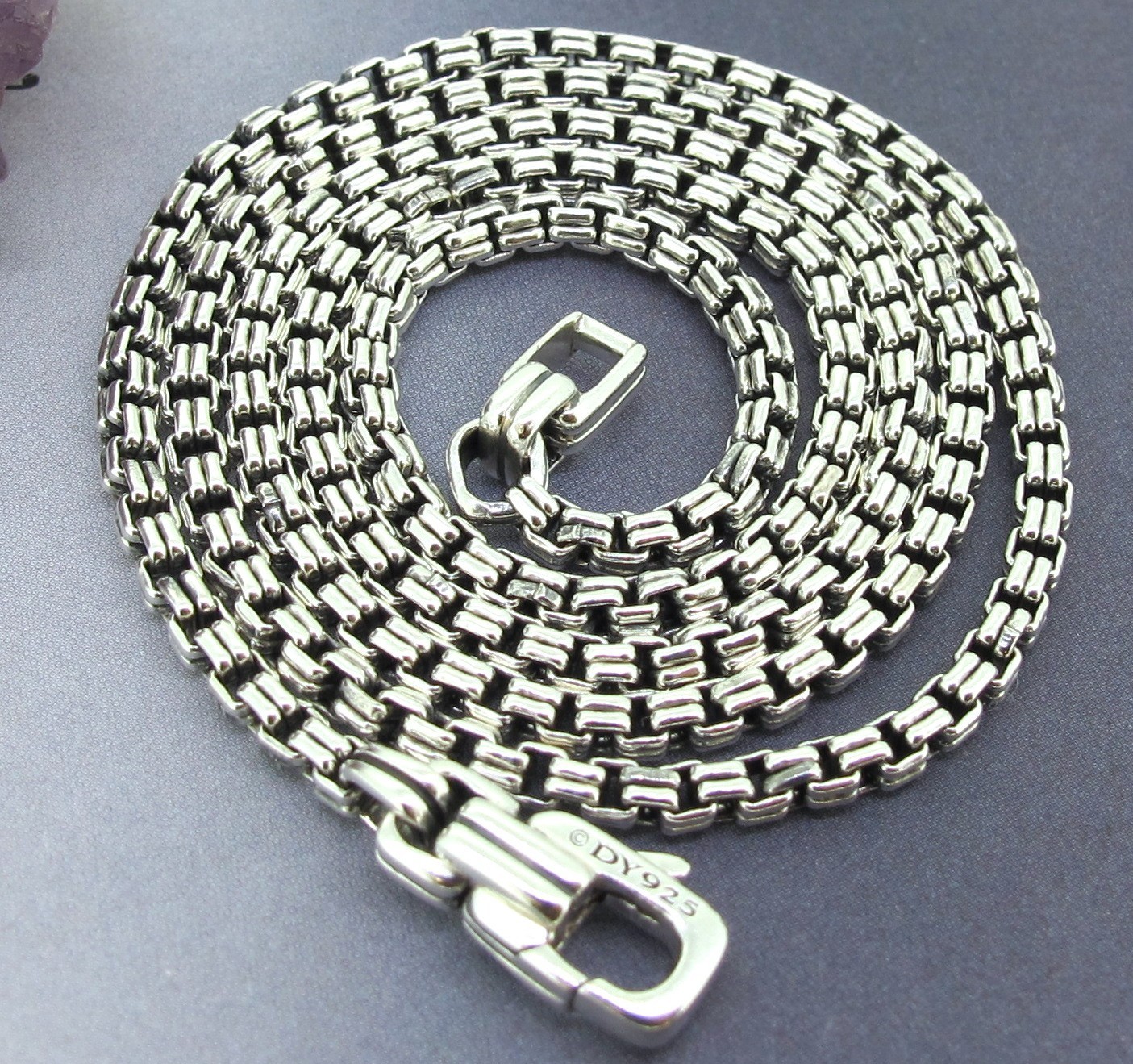 David Yurman 925 Sterling Silver 2.5mm Box Link Chain 20 in