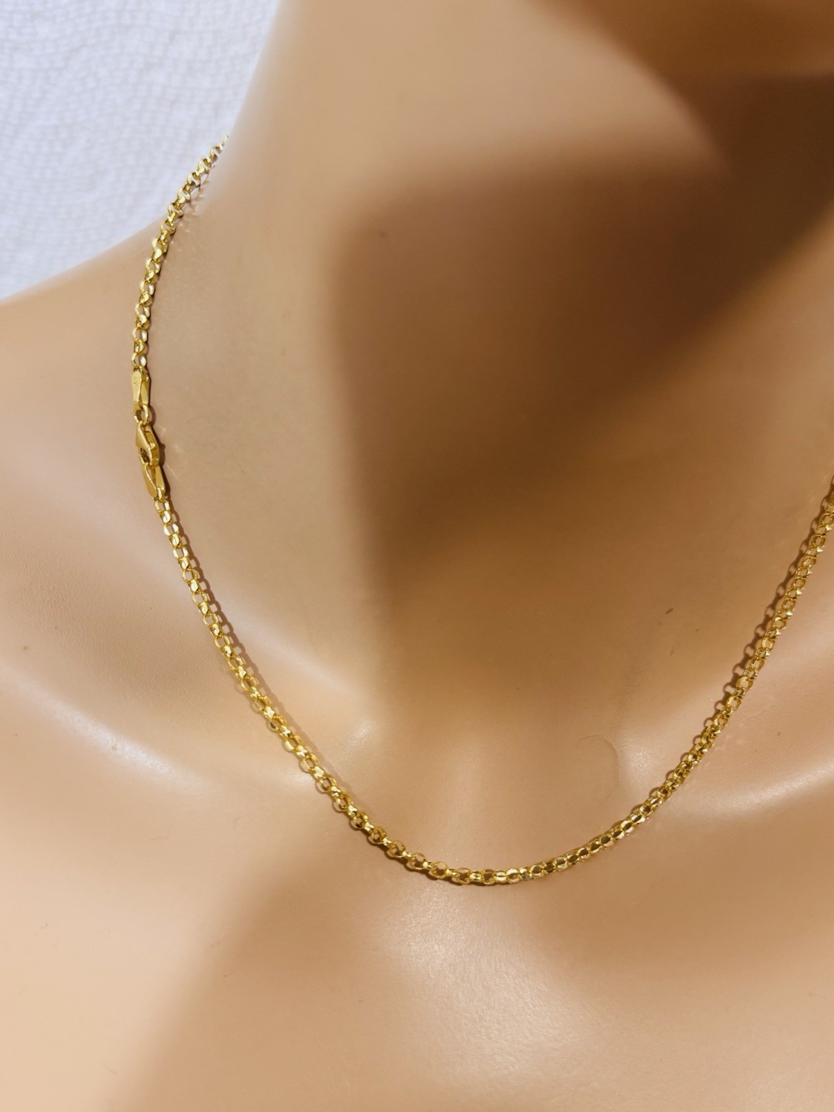 Solid 18K 750 Real Dubai Fine Gold Eagle Bird Set Necklace 18” long 3mm 5.9g