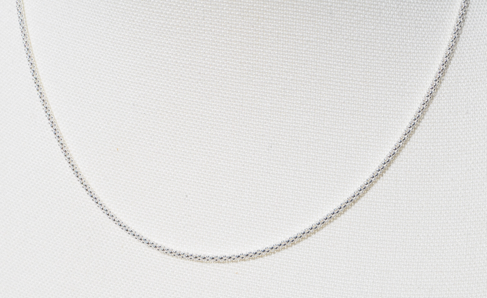 20 Inch Popcorn Chain 1.7mm .925 Sterling Silver Necklace 9mm Lobster Clasp