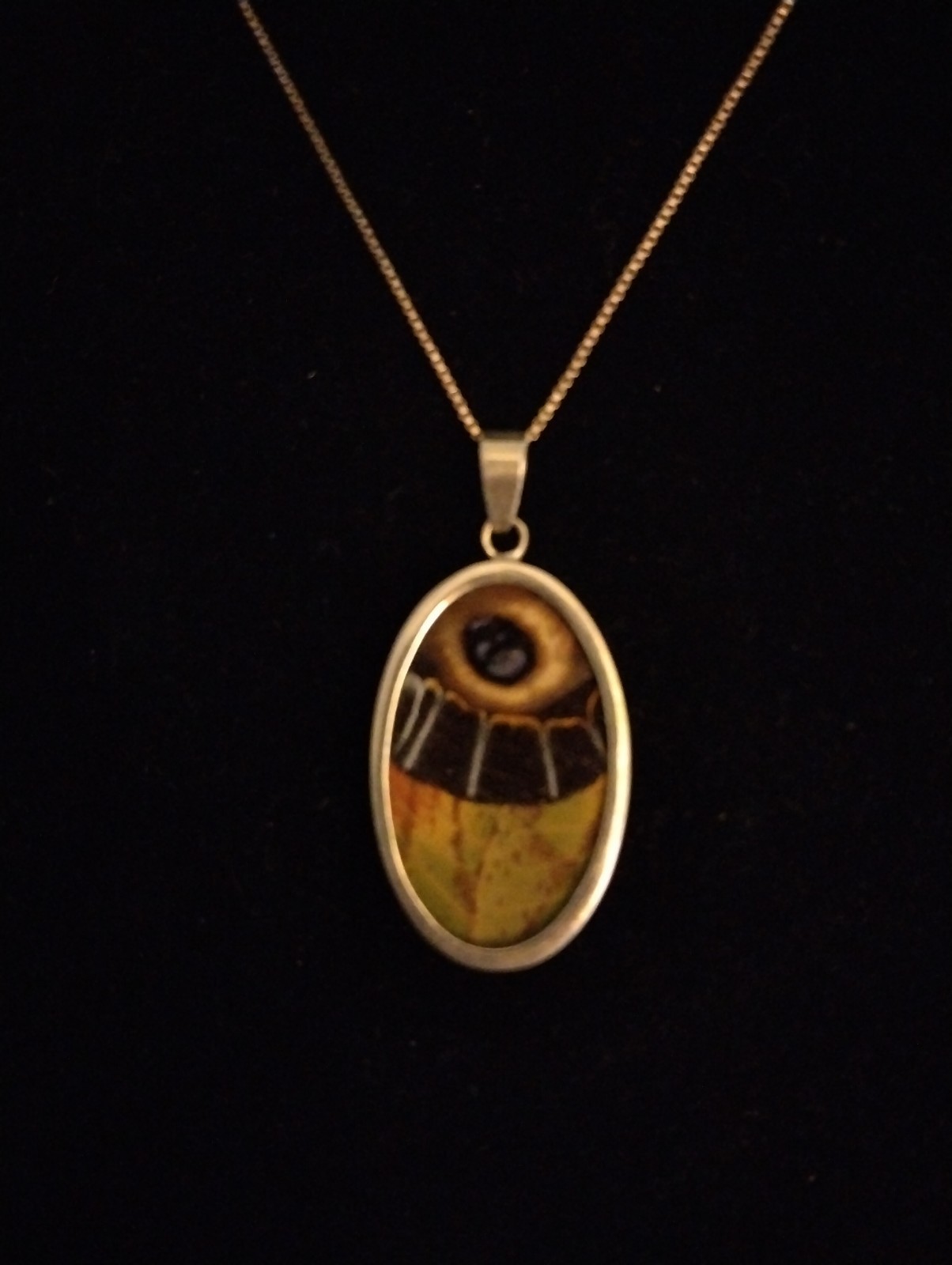 Vintage Reversible Butterfly Wing Pendant & Necklace Sterling Silver Italy 925