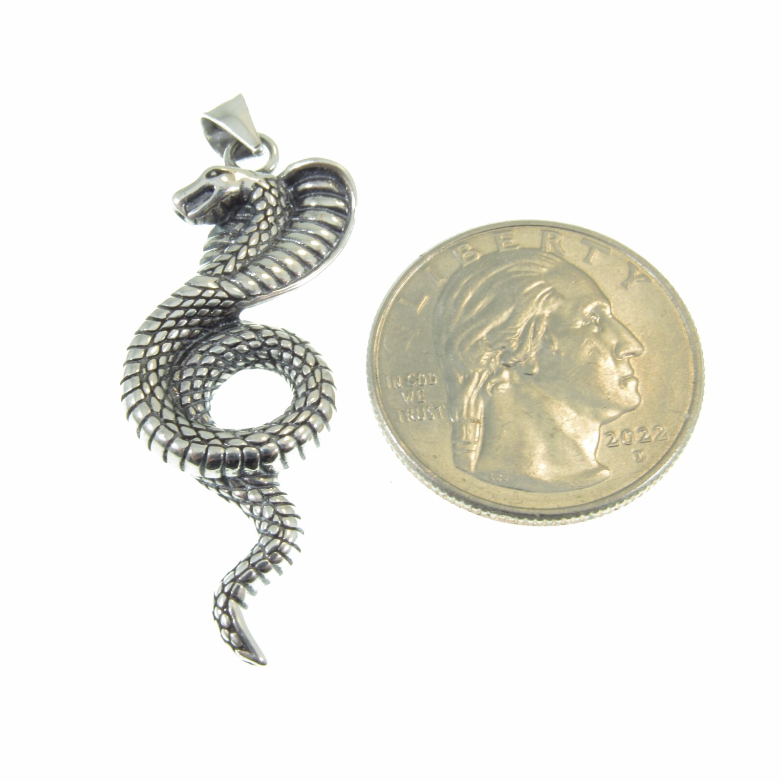 Solid 925 Sterling Silver Cobra Pendant, Mystical Serpent Protection Talisman