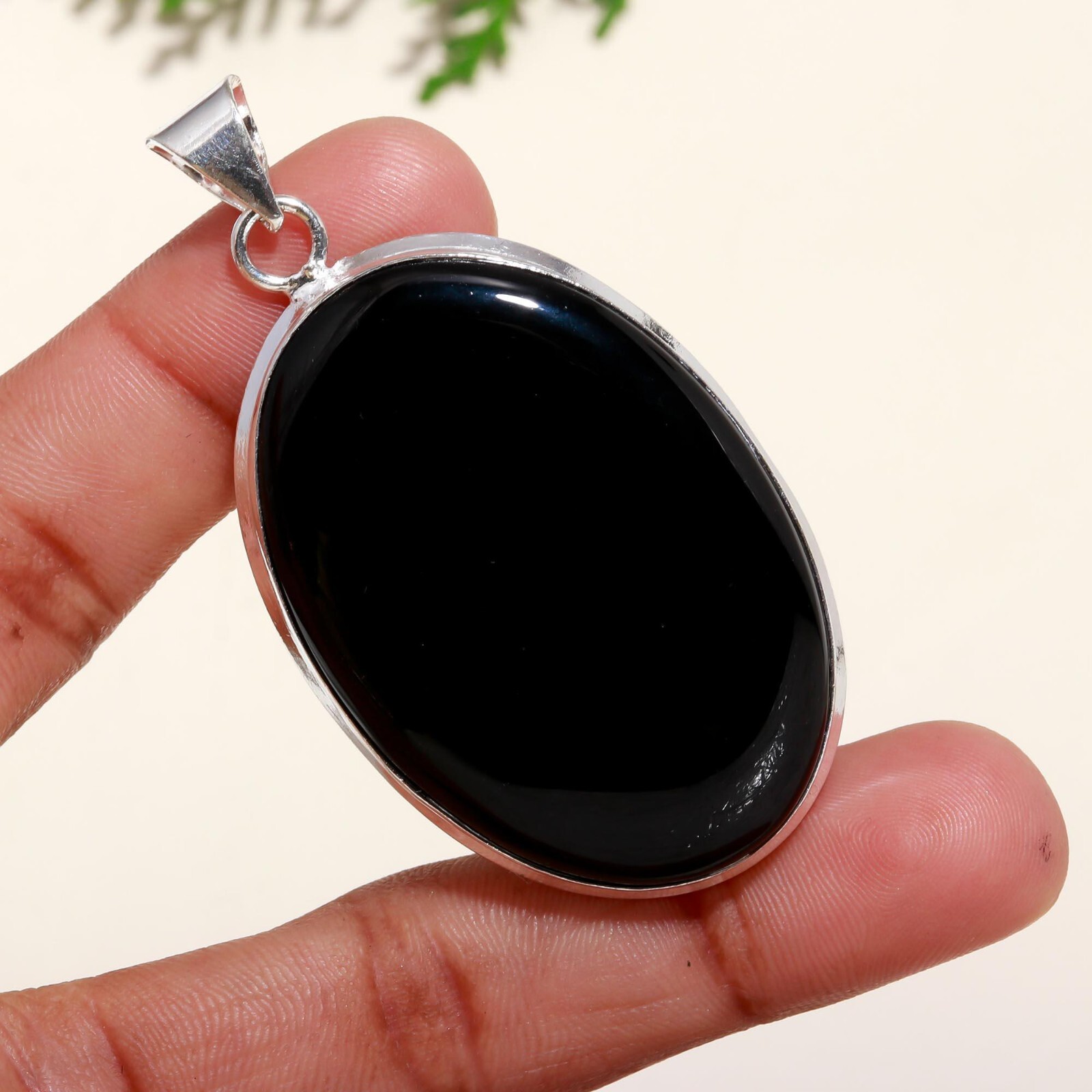 Black Onyx Natural Gemstone Handmade Jewelry 925 Sterling Silver Pendant