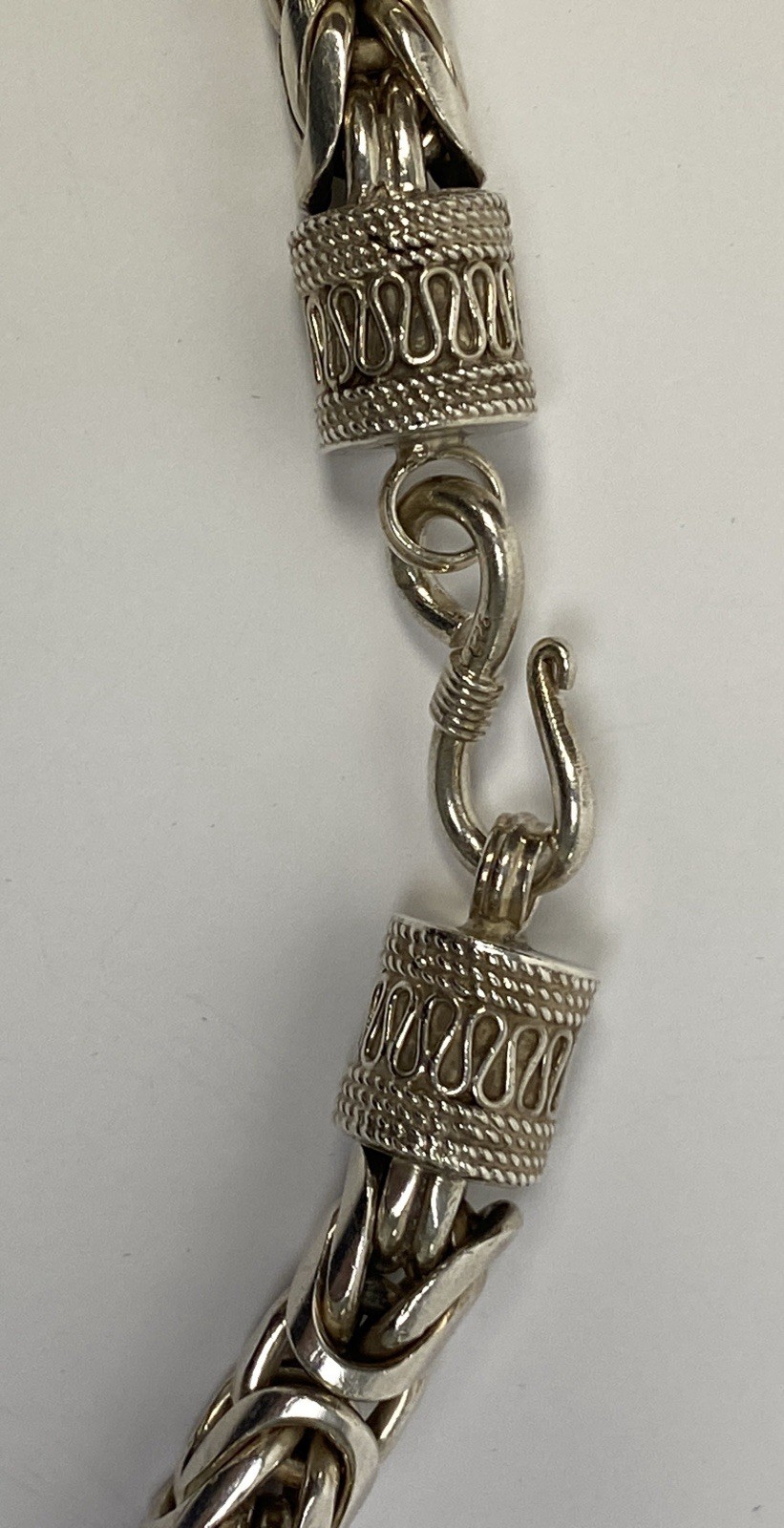 Men’s 9mm 24″ Byzantine Rope Chain Solid 925 Sterling Silver Hook Clasp 299.7g