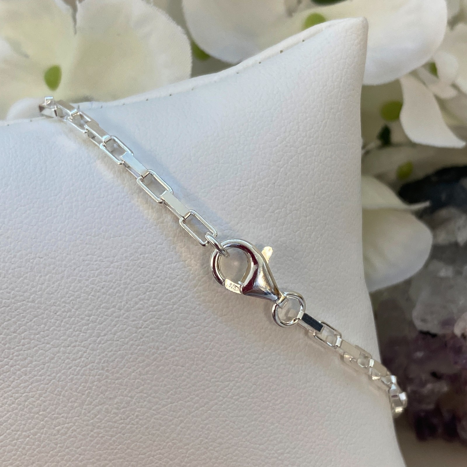 Solid Sterling Silver Heavy Box Necklace Chain (7″-36″) Made In Italy